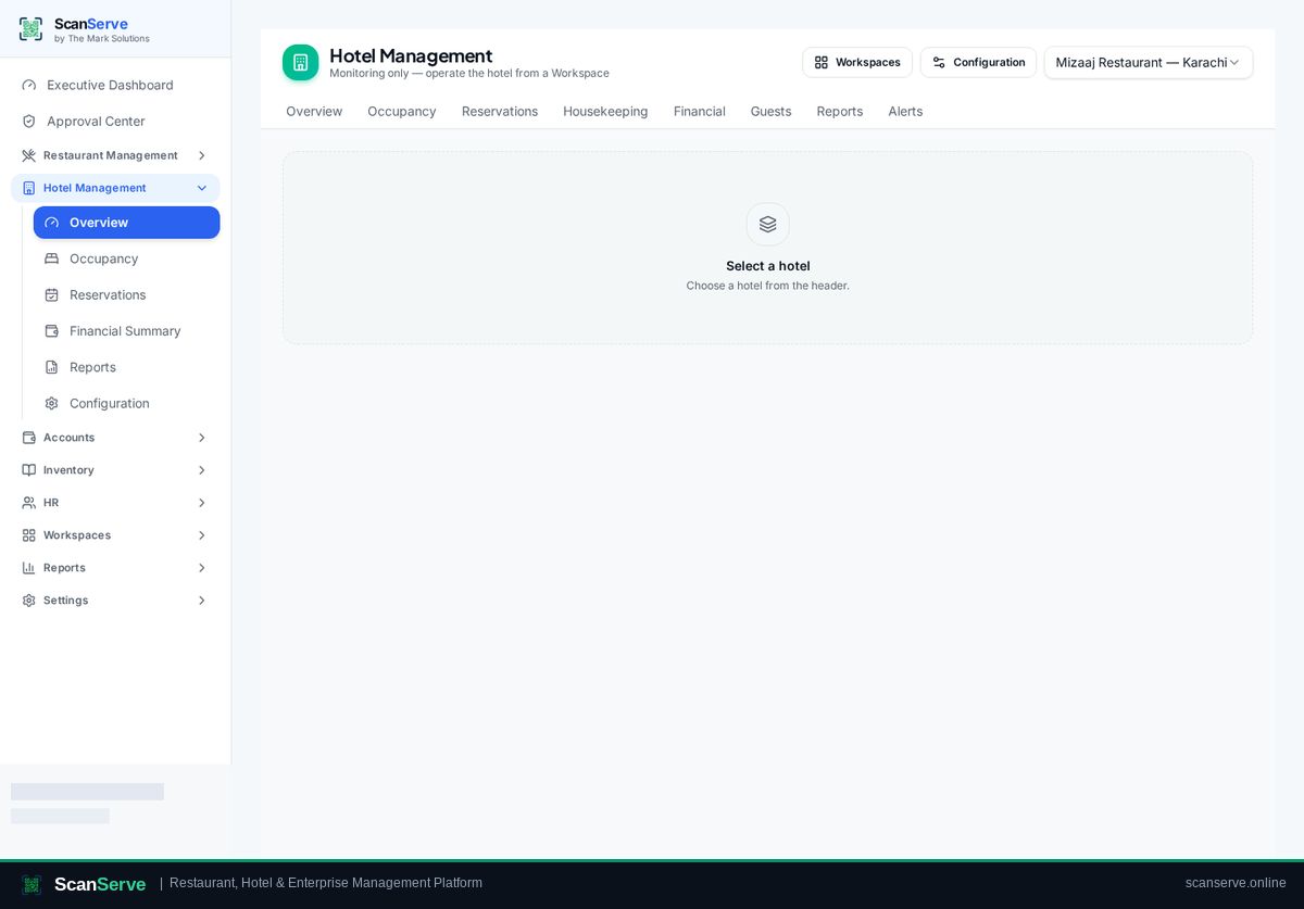 ScanServe Hotel — Create the property, room types & rooms: Add room types & rates