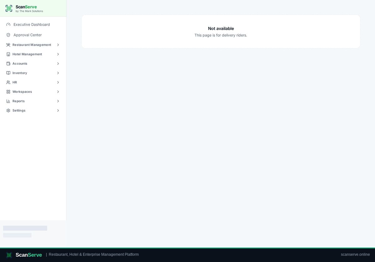 ScanServe Restaurant — Home delivery with rider: Assign a rider & settle cash